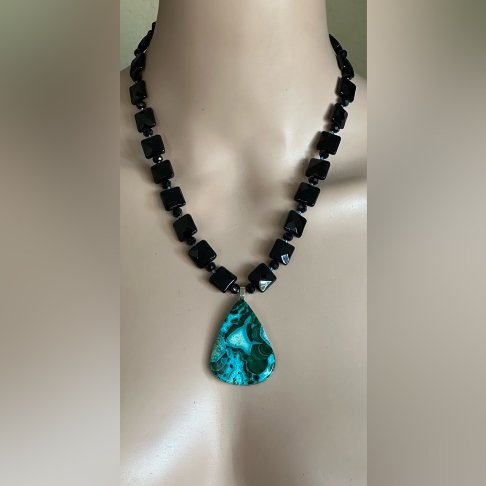 20-1/2 inch Black Onyx Gemstone bead necklace NWOT